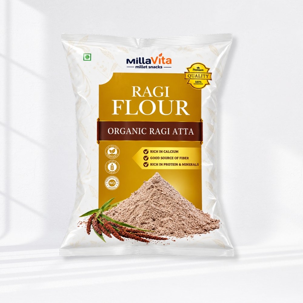 MillaVita Organic Ragi Flour (Ragi Atta) – 900g
